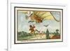 Alighting from an Airship by Parachute-Jean Marc Cote-Framed Art Print