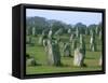 Alignments of Megalithic Standing Stones, Carnac, Morbihan, Brittany, France, Europe-J P De Manne-Framed Stretched Canvas