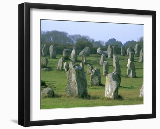 Alignments of Megalithic Standing Stones, Carnac, Morbihan, Brittany, France, Europe-J P De Manne-Framed Photographic Print