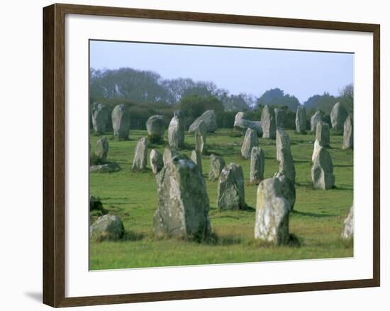 Alignments of Megalithic Standing Stones, Carnac, Morbihan, Brittany, France, Europe-J P De Manne-Framed Photographic Print