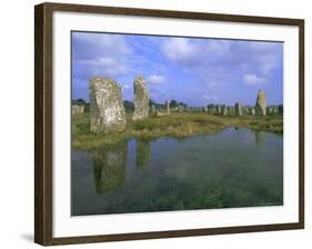 Alignments of Megalithic Standing Stones, Carnac, Morbihan, Brittany, France, Europe-J P De Manne-Framed Photographic Print