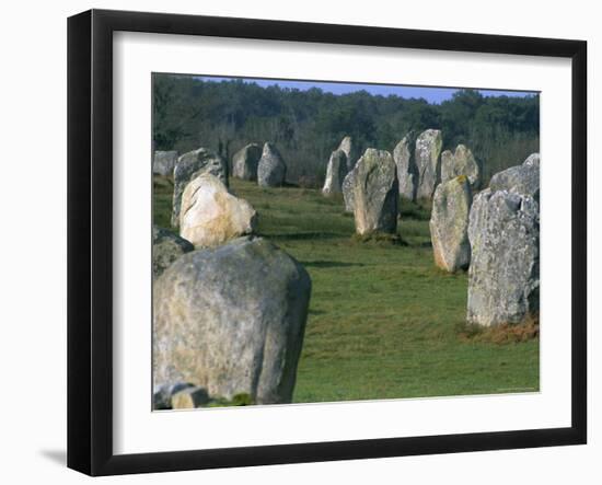 Alignments of Megalithic Standing Stones, Carnac, Morbihan, Brittany, France, Europe-J P De Manne-Framed Photographic Print