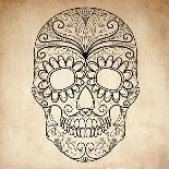 Day of the Dead Grungy Skull-Alisa Foytik-Art Print