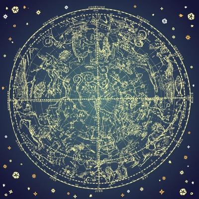 Vintage Zodiac Constellation Of Northern Stars