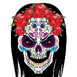 Skull with Floral Ornament 1.Vector Illustration.-AlisaRed-Art Print