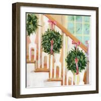 Alison's Holiday Stairs-Jenny Westenhofer-Framed Art Print