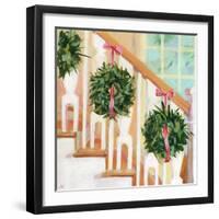 Alison's Holiday Stairs-Jenny Westenhofer-Framed Art Print