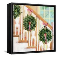 Alison's Holiday Stairs-Jenny Westenhofer-Framed Stretched Canvas