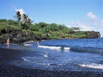 Walanapanapa Black Sand Beach, Hana Coast, Maui, Hawaii, Hawaiian Islands, USA-Alison Wright-Photographic Print