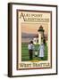 Alki Point Lighthouse, Seattle, Washington-Lantern Press-Framed Art Print