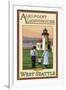 Alki Point Lighthouse, Seattle, Washington-Lantern Press-Framed Art Print