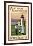 Alki Point Lighthouse, Seattle, Washington-Lantern Press-Framed Art Print