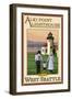 Alki Point Lighthouse, Seattle, Washington-Lantern Press-Framed Art Print