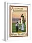 Alki Point Lighthouse, Seattle, Washington-Lantern Press-Framed Art Print