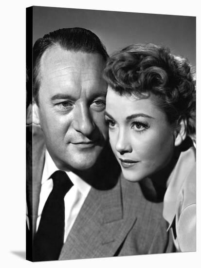 ALL ABOUT EVE, 1950 DIRECTED JOSEPH L. MANKIEWICZ with George Sanders / Anne Baxter (b/w photo)-null-Stretched Canvas