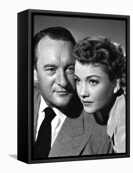 ALL ABOUT EVE, 1950 DIRECTED JOSEPH L. MANKIEWICZ with George Sanders / Anne Baxter (b/w photo)-null-Framed Stretched Canvas