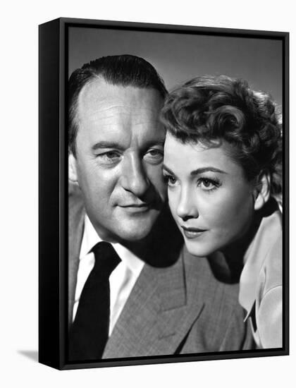 ALL ABOUT EVE, 1950 DIRECTED JOSEPH L. MANKIEWICZ with George Sanders / Anne Baxter (b/w photo)-null-Framed Stretched Canvas