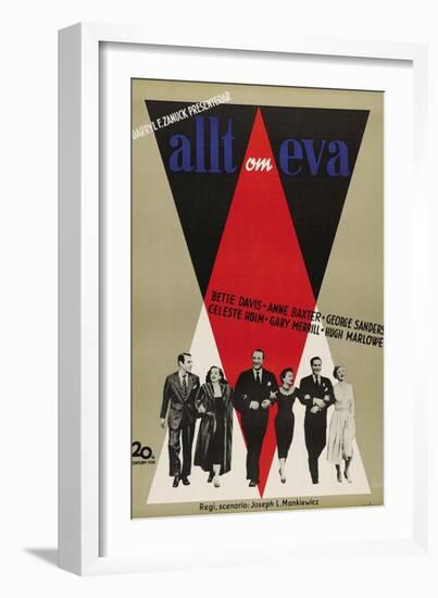 All About Eve, Swedish Movie Poster, 1950-null-Framed Art Print