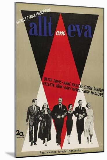 All About Eve, Swedish Movie Poster, 1950-null-Mounted Art Print