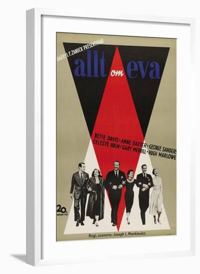 All About Eve, Swedish Movie Poster, 1950-null-Framed Art Print