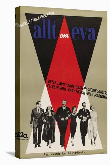 All About Eve, Swedish Movie Poster, 1950-null-Stretched Canvas