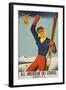 All American Ski School Travel Poster-null-Framed Giclee Print