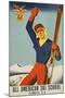 All American Ski School Travel Poster-null-Mounted Giclee Print