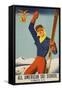 All American Ski School Travel Poster-null-Framed Stretched Canvas