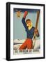 All American Ski School Travel Poster-null-Framed Giclee Print