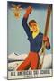 All American Ski School Travel Poster-null-Mounted Giclee Print