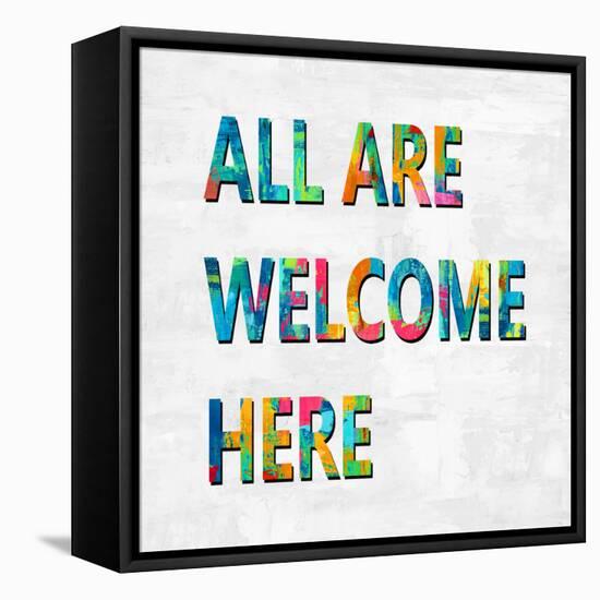 All Are Welcome Here in Color-Jamie MacDowell-Framed Stretched Canvas