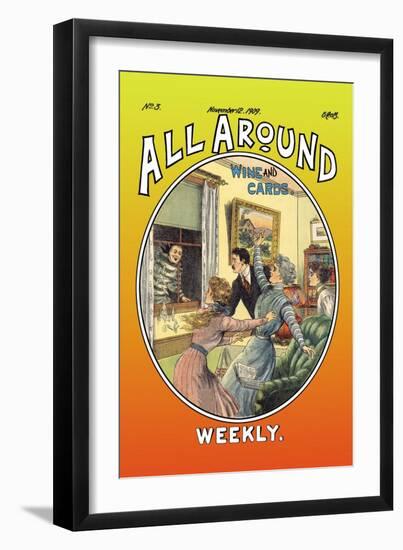 All Around Weekly: Wine and Cards-null-Framed Art Print