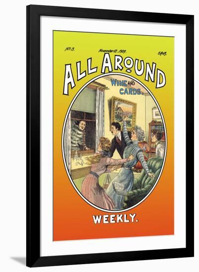 All Around Weekly: Wine and Cards-null-Framed Art Print