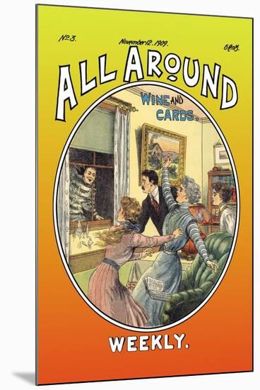 All Around Weekly: Wine and Cards-null-Mounted Art Print