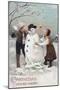 All Christmas Joy Be Yours Kids Making Snowman Scene-Lantern Press-Mounted Art Print