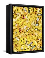 All Emoji Layers-Ali Lynne-Framed Stretched Canvas