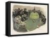 All Eyes are on the Green Table in a Monte Carlo Casino-E. Rosenstand-Framed Stretched Canvas