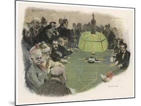 All Eyes are on the Green Table in a Monte Carlo Casino-E. Rosenstand-Mounted Art Print