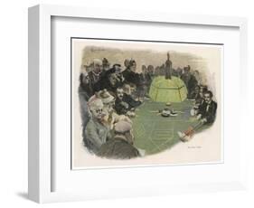 All Eyes are on the Green Table in a Monte Carlo Casino-E. Rosenstand-Framed Art Print