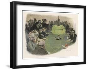 All Eyes are on the Green Table in a Monte Carlo Casino-E. Rosenstand-Framed Art Print