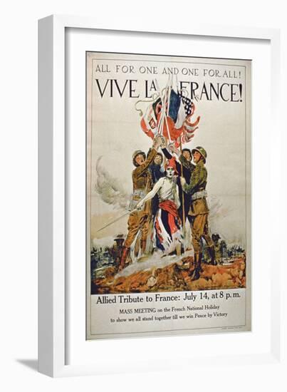 All for One and One for All', 1st World War Poster, American-null-Framed Giclee Print