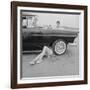 All-Girl "Dragettes" Hotrod Club Working on Car Engine with Children, Kansas City, Kansas, 1959-Francis Miller-Framed Photographic Print