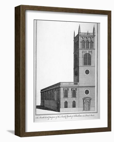 All Hallows Church, Bread Street, London, 1750-Benjamin Cole-Framed Giclee Print