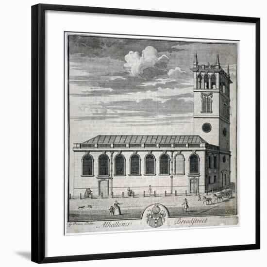 All Hallows Church, Bread Street, London, C1730-Thomas Bowles-Framed Giclee Print