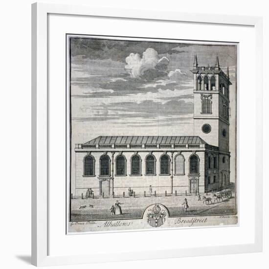 All Hallows Church, Bread Street, London, C1730-Thomas Bowles-Framed Giclee Print