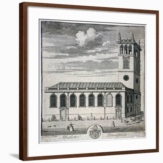 All Hallows Church, Bread Street, London, C1730-Thomas Bowles-Framed Giclee Print