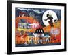 All Hallows Eve Halloween Witch and Fortuneteller-Cheryl Bartley-Framed Giclee Print
