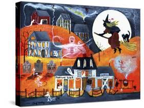 All Hallows Eve Halloween Witch and Fortuneteller-Cheryl Bartley-Stretched Canvas