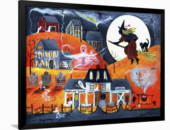 All Hallows Eve Halloween Witch and Fortuneteller-Cheryl Bartley-Framed Giclee Print