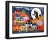 All Hallows Eve Halloween Witch and Fortuneteller-Cheryl Bartley-Framed Giclee Print